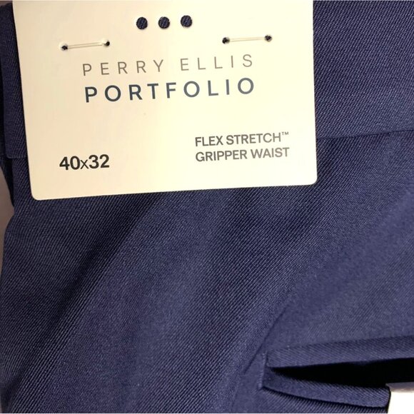 Perry Ellis Modern Fit Navy Blue Stretch Portfolio Dress Pant 40x32 - Picture 3 of 4